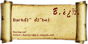 Barkó Ábel névjegykártya