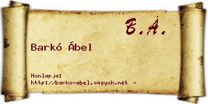 Barkó Ábel névjegykártya