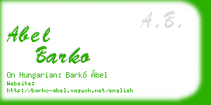 abel barko business card